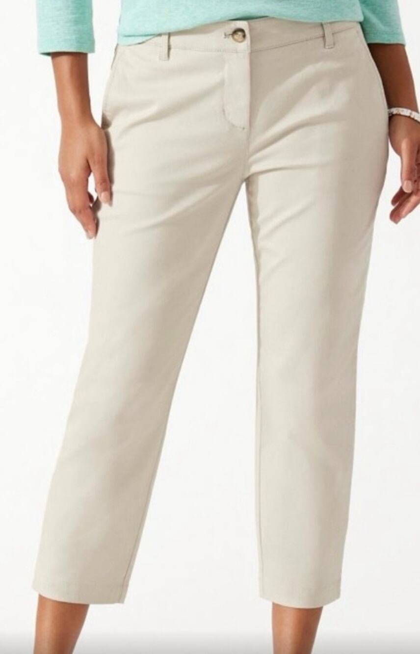 Tommy Bahama Khaki Sands Boracay Crop Pants 16 NWT